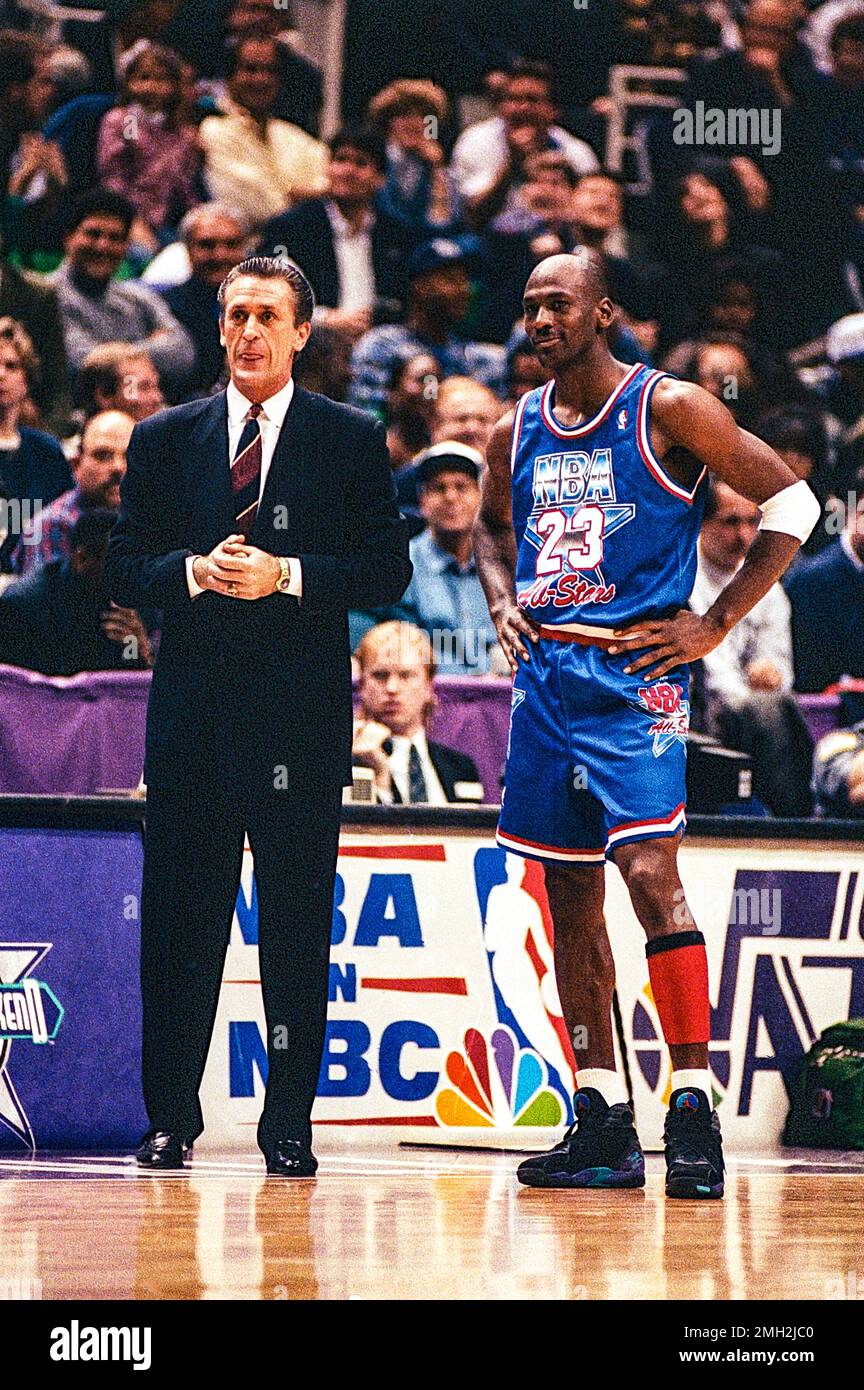 Michael Jordan Chicago Bulls con el entrenador Pat Riley 1993