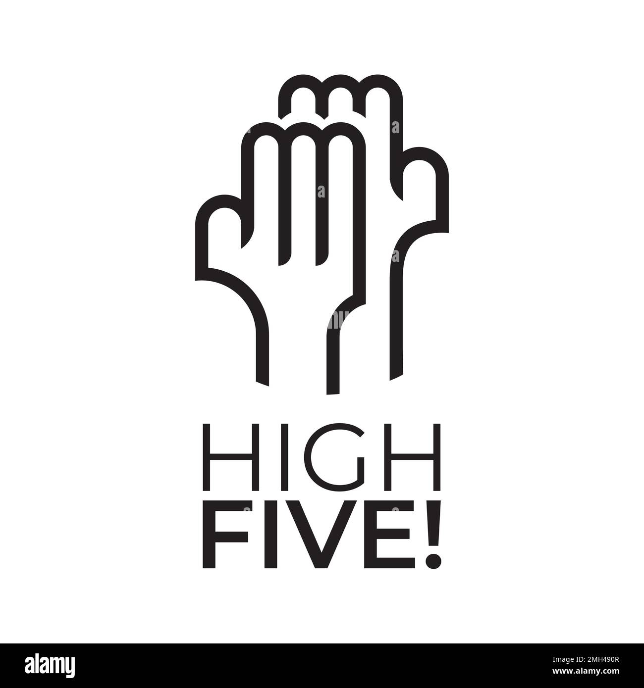 Ilustración vectorial, icono y logotipo alto cinco Imagen Vector de
