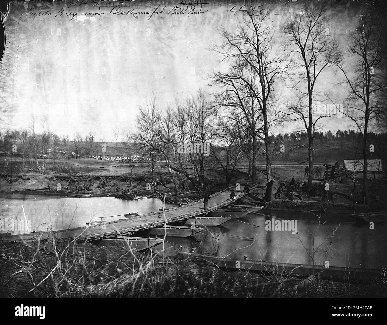 La batalla de Blackburn Ford tuvo lugar el 18 de julio de 1861 en Virginia Occidental. Fue ganado por la Confederación. Esta foto es del cruce del río después de la batalla Foto de stock