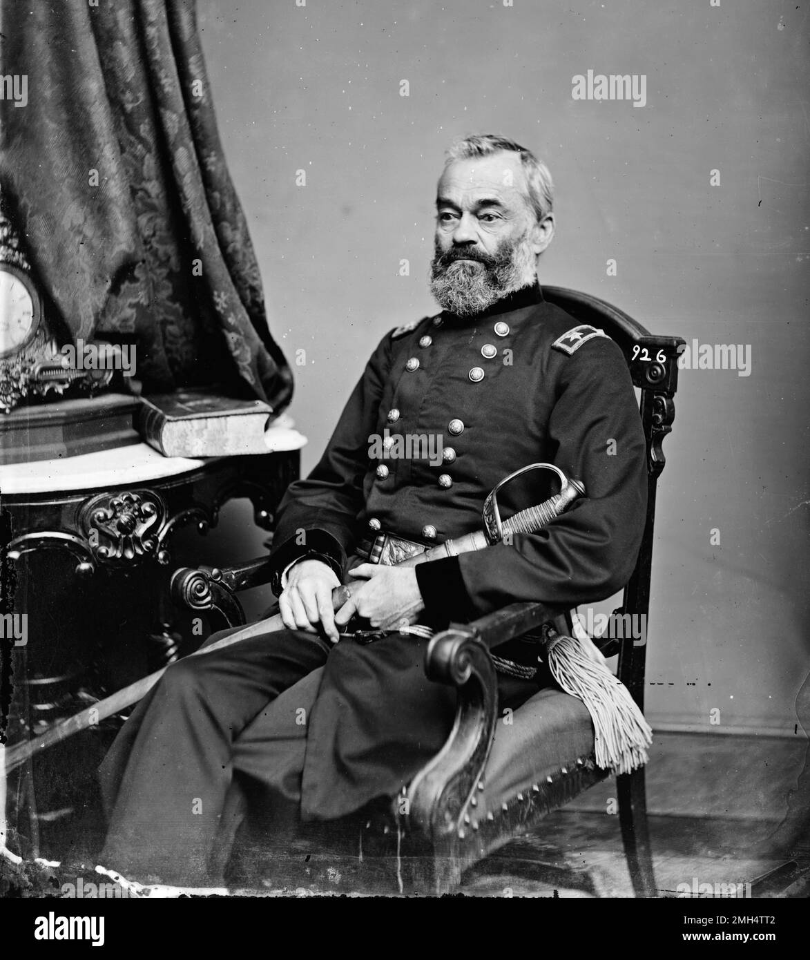 Samuel Peter Heintzelman fue un general del Ejército de los Estados Unidos (unionista) que comandó una división en la Primera Batalla de Bull Run Foto de stock