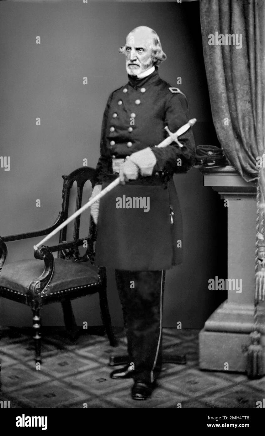 Daniel Tyler fue un general del Ejército de los Estados Unidos (Unionista) que comandó una división en la Primera Batalla de Bull Run Foto de stock