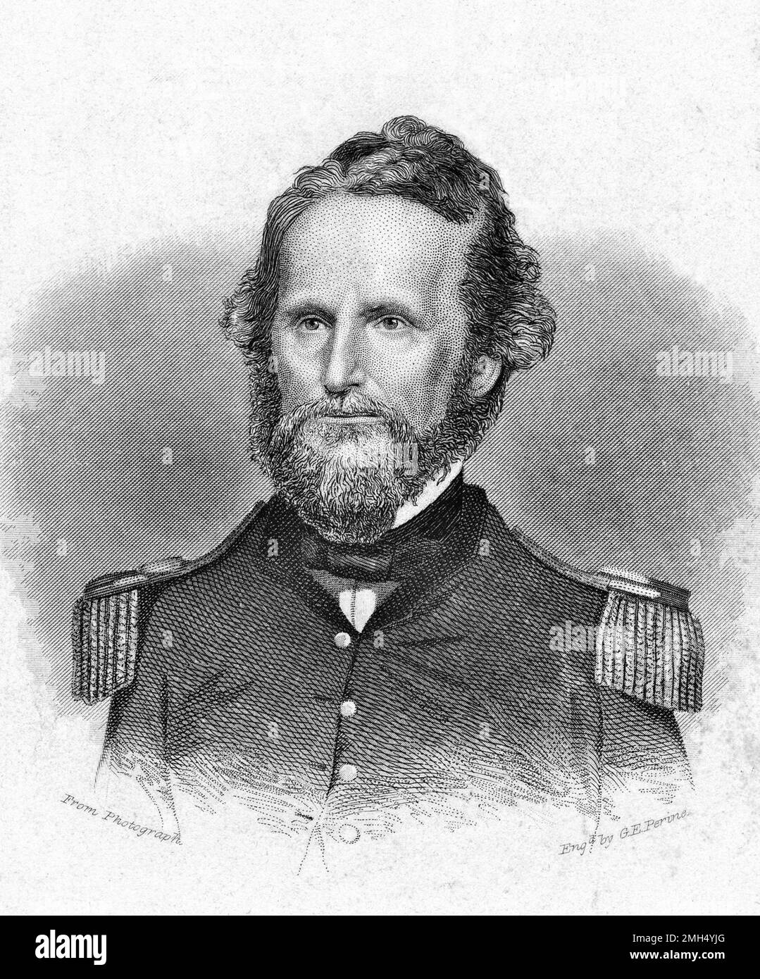 Retrato del general Nathaniel Lyon. Fue el general y comandante de las fuerzas unionistas en la Batalla de Wilson's Creek en Missouri, agosto de 10th 1861. Fue asesinado en la batalla. Foto de stock