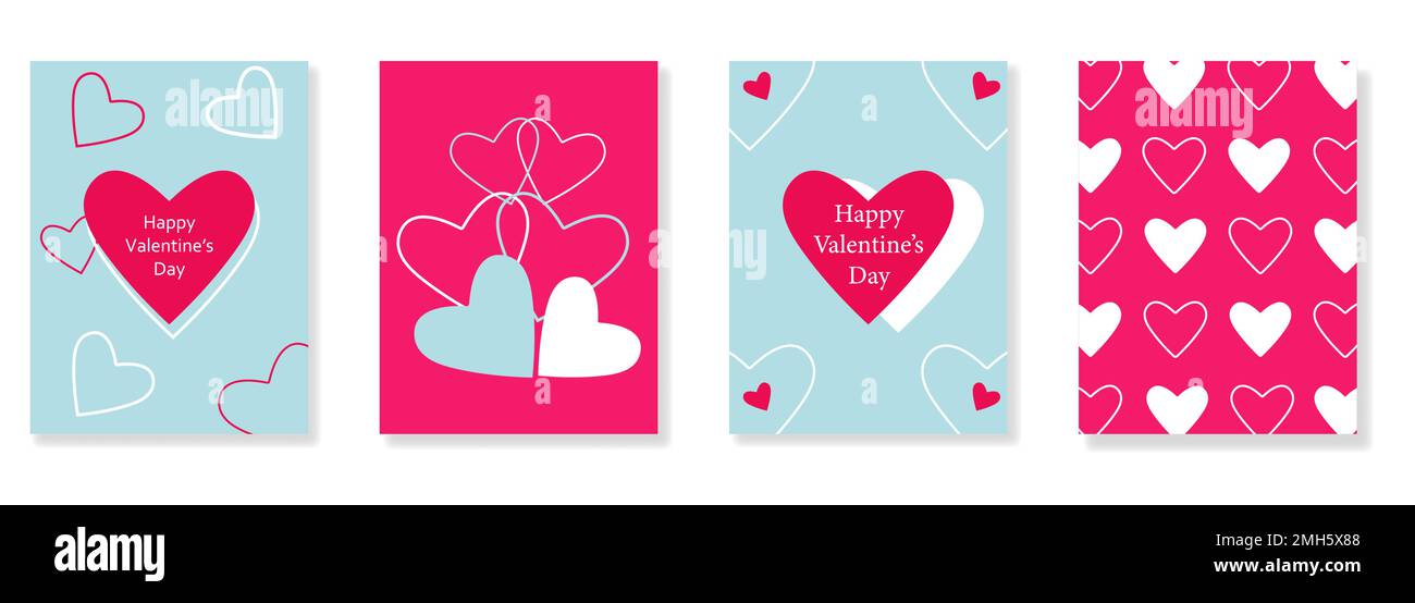 Conjunto de tarjetas de feliz día de San Valentín. Plantilla de diseño para  publicidad, web, redes sociales, plantillas de historias Imagen Vector de  stock - Alamy