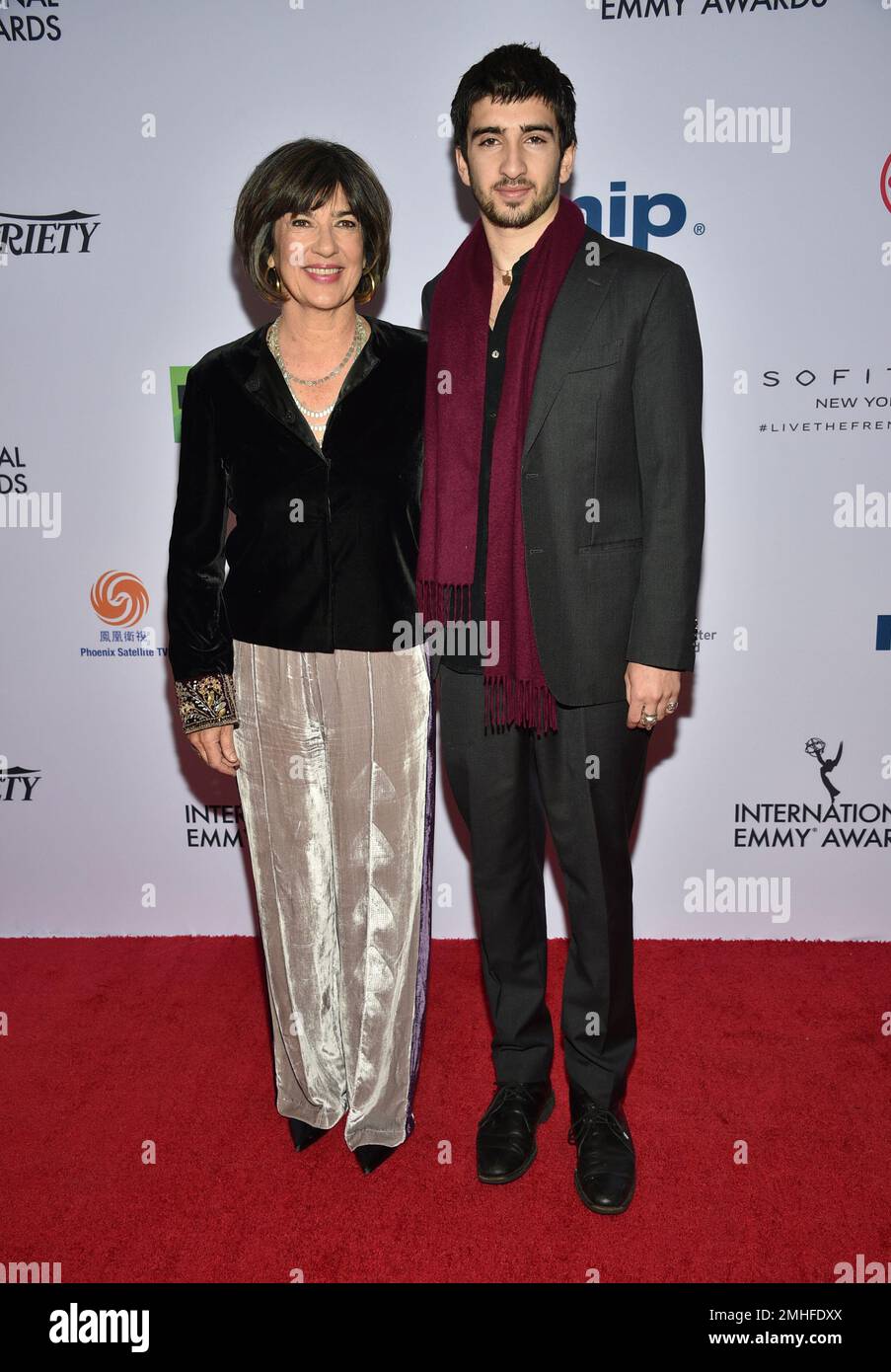 Christiane Amanpour, left, and her son Darius John Rubin arrive at the