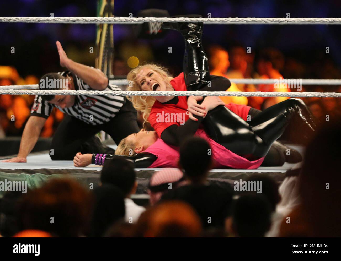 Saudi fans watch World Wrestling Entertainment "WWE" stars Lacey Evans