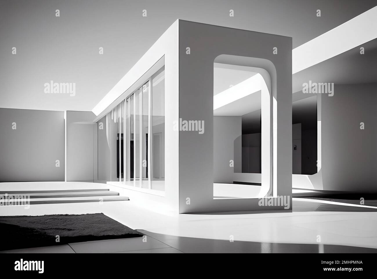 Arquitectura moderna, arquitectura blanca y limpia. Ideas futuristas de la  construcción. concepto de arquitectura futura 3d Fotografía de stock - Alamy