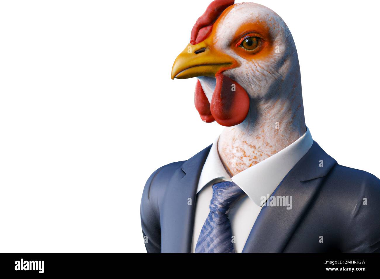 Retrato de pollo en un traje de negocios – Ilustración digital 3D sobre  fondo blanco Fotografía de stock - Alamy