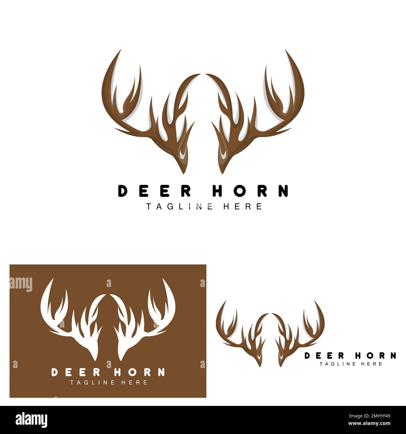 Logotipo de Deer Antler, Ilustración del icono de Antler, Vector de