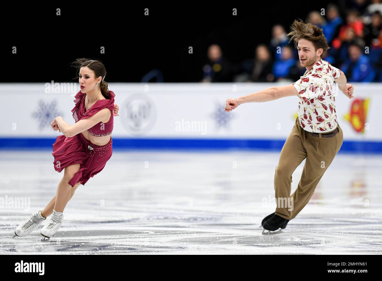 Espoo, Finlandia. 27th de enero de 2023. Arianna SASSI y Luca MORINI (SUI),  durante la danza del ritmo en hielo, en el Campeonato Europeo de Patinaje  Artístico ISU 2023, en Espoo Metro