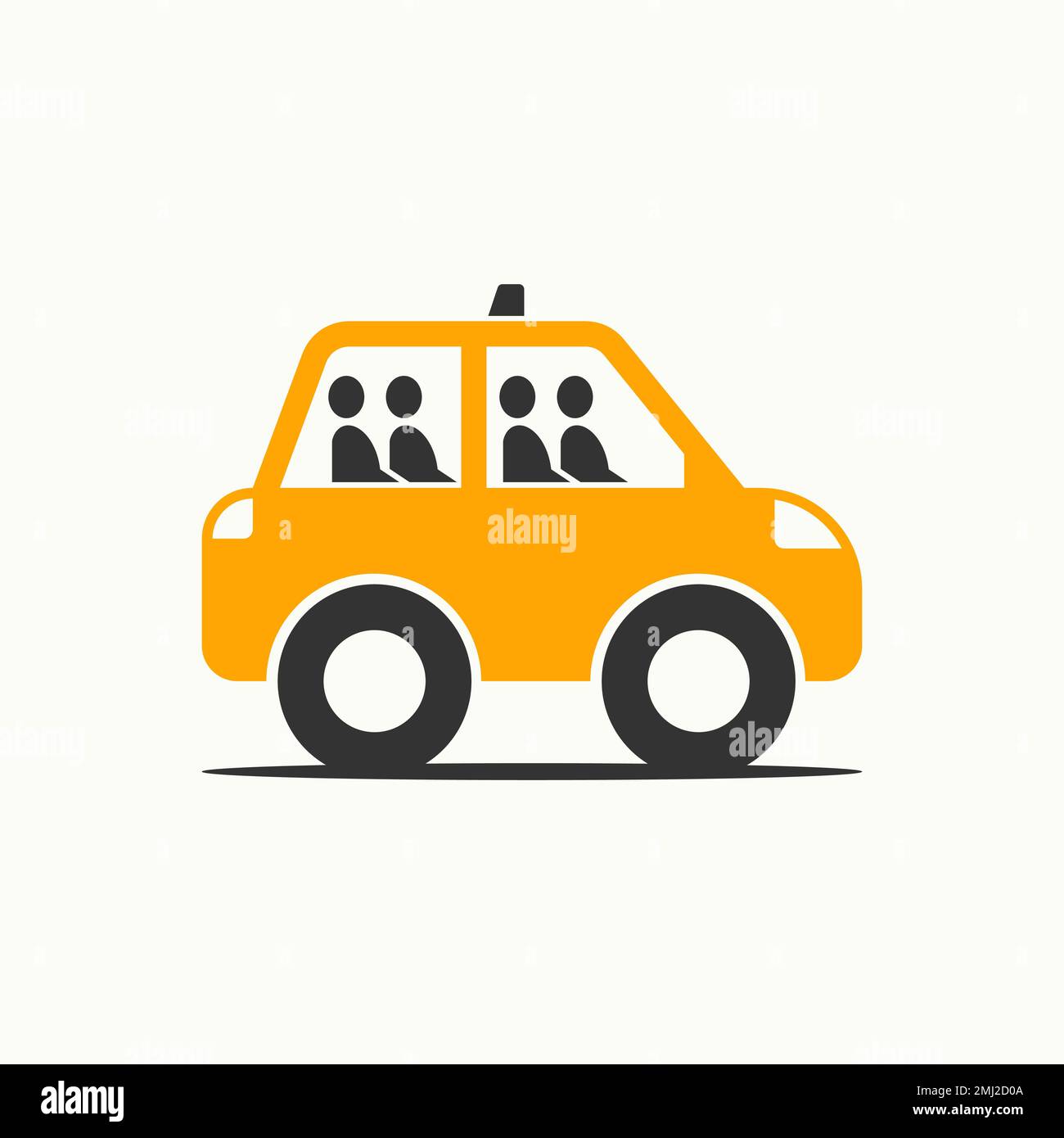Simple y único mini pequeño coche de taxi con dos o cuatro pasajeros icono gráfico logotipo diseño concepto abstracto vector stock transporte o móvil Ilustración del Vector