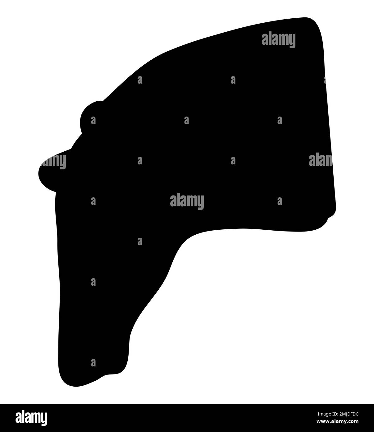 Silueta negra de cabeza de cara de caballo sobre fondo blanco, ilustración vectorial Ilustración del Vector