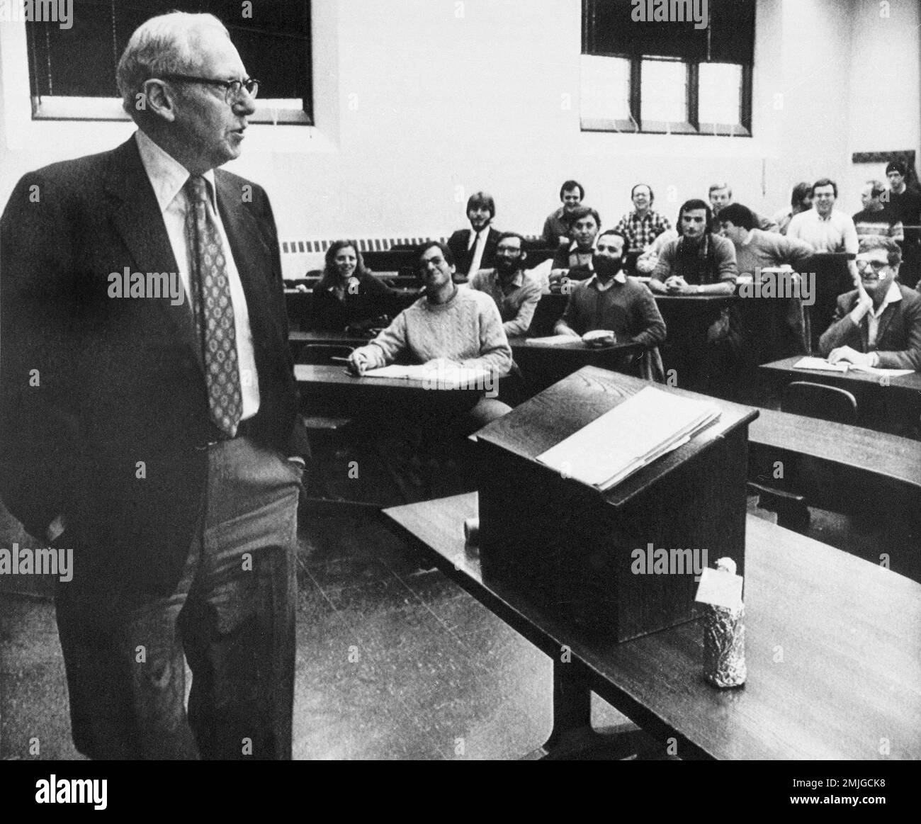 Professor Stigler addresses his class as the University of