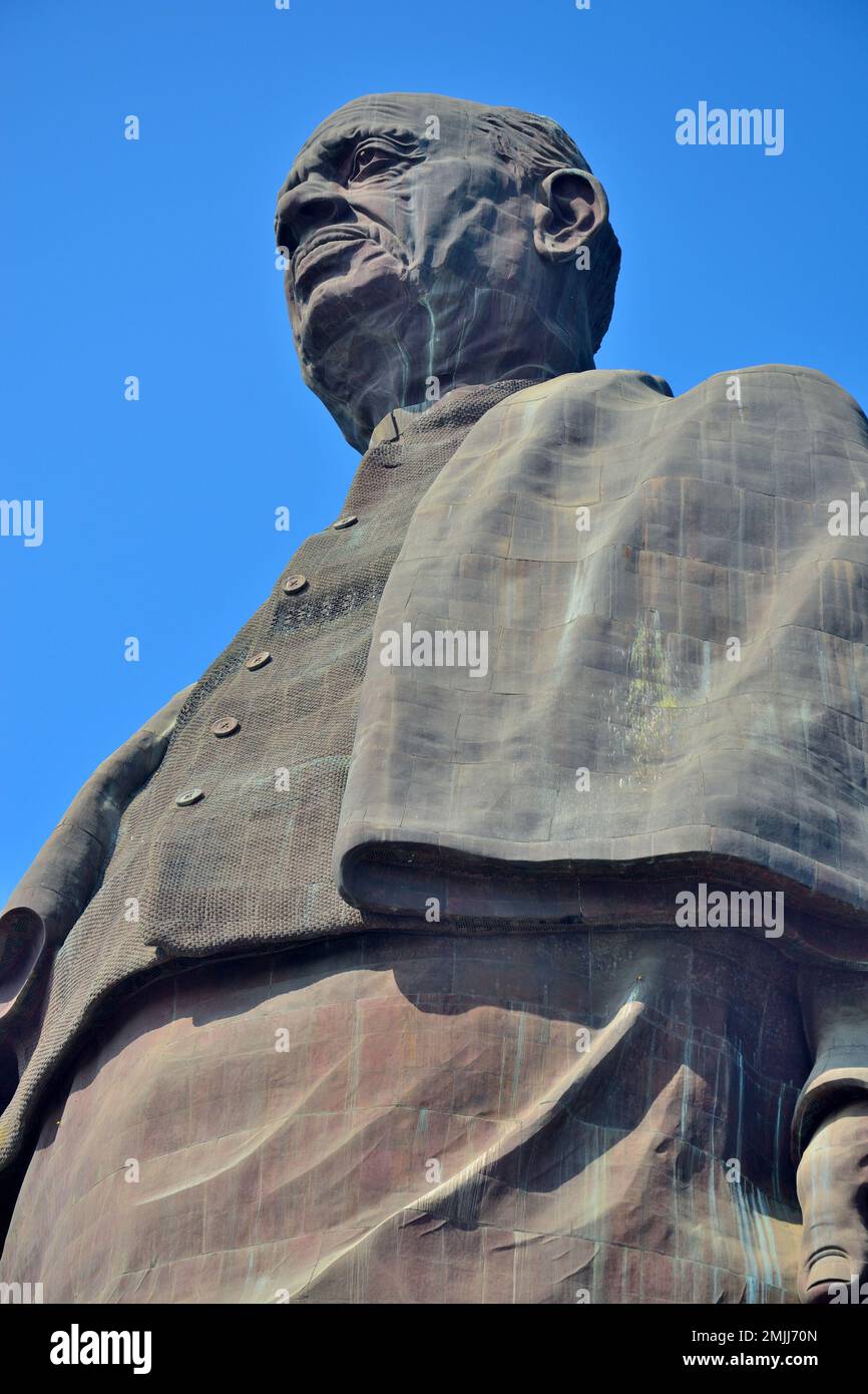 Vista parcial de la Estatua de la Unidad, estatua colosal de Vallabhbhai Patel, estatua más alta Vista parcial de la Estatua de la Unidad, estatua colosal de Vallabhbhai Patel, estatua más alta