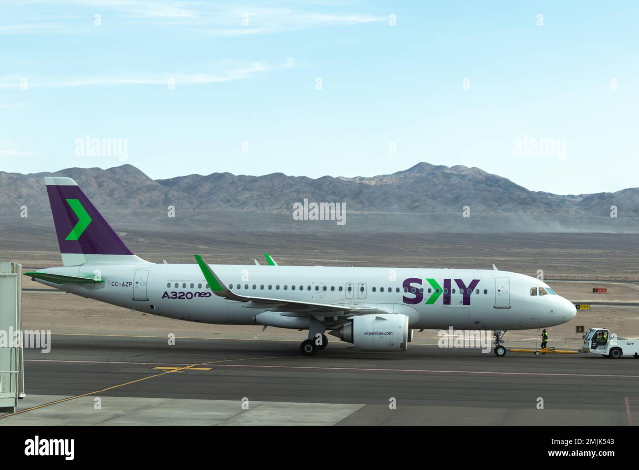 Calama, Chile 7th Dic 2022 Airbus A320neo by Sky Airlines en el