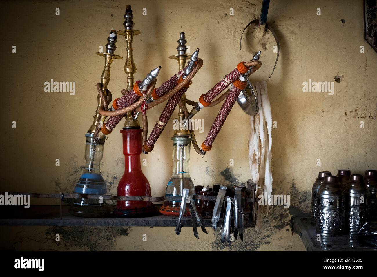 Moody imágenes en un bar Shisha en Egipto Foto de stock