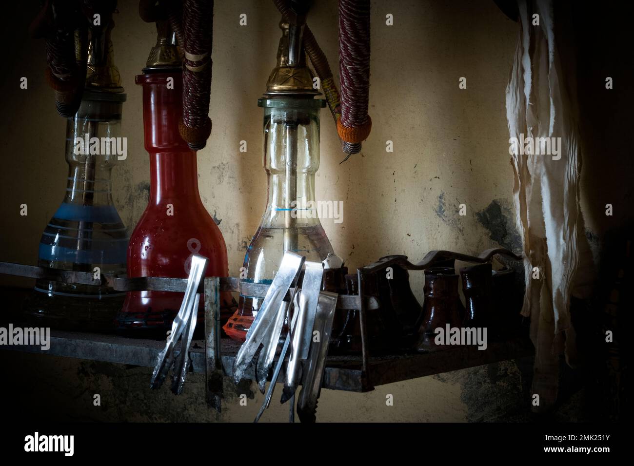 Moody imágenes en un bar Shisha en Egipto Foto de stock