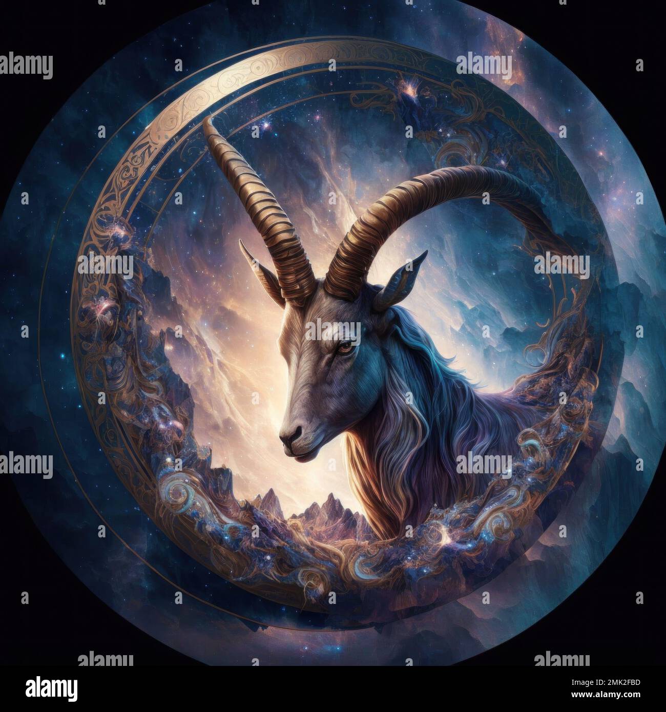 Signo mágico del zodiaco de Capricornio, IA generativa Fotografía de stock  - Alamy