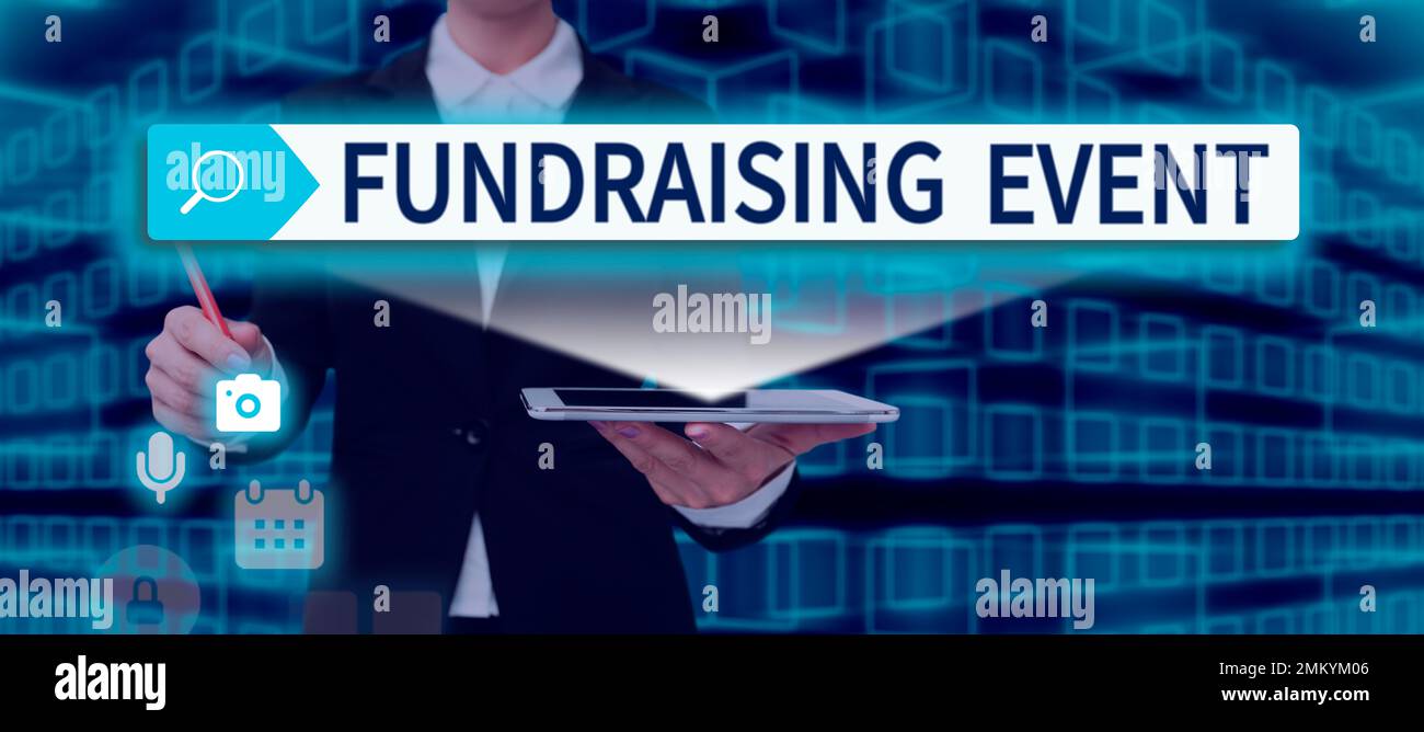 Firma que muestra el evento de recaudación de fondos. Campaña de concepto de  Internet cuyo propósito es recaudar dinero para una causa Fotografía de  stock - Alamy