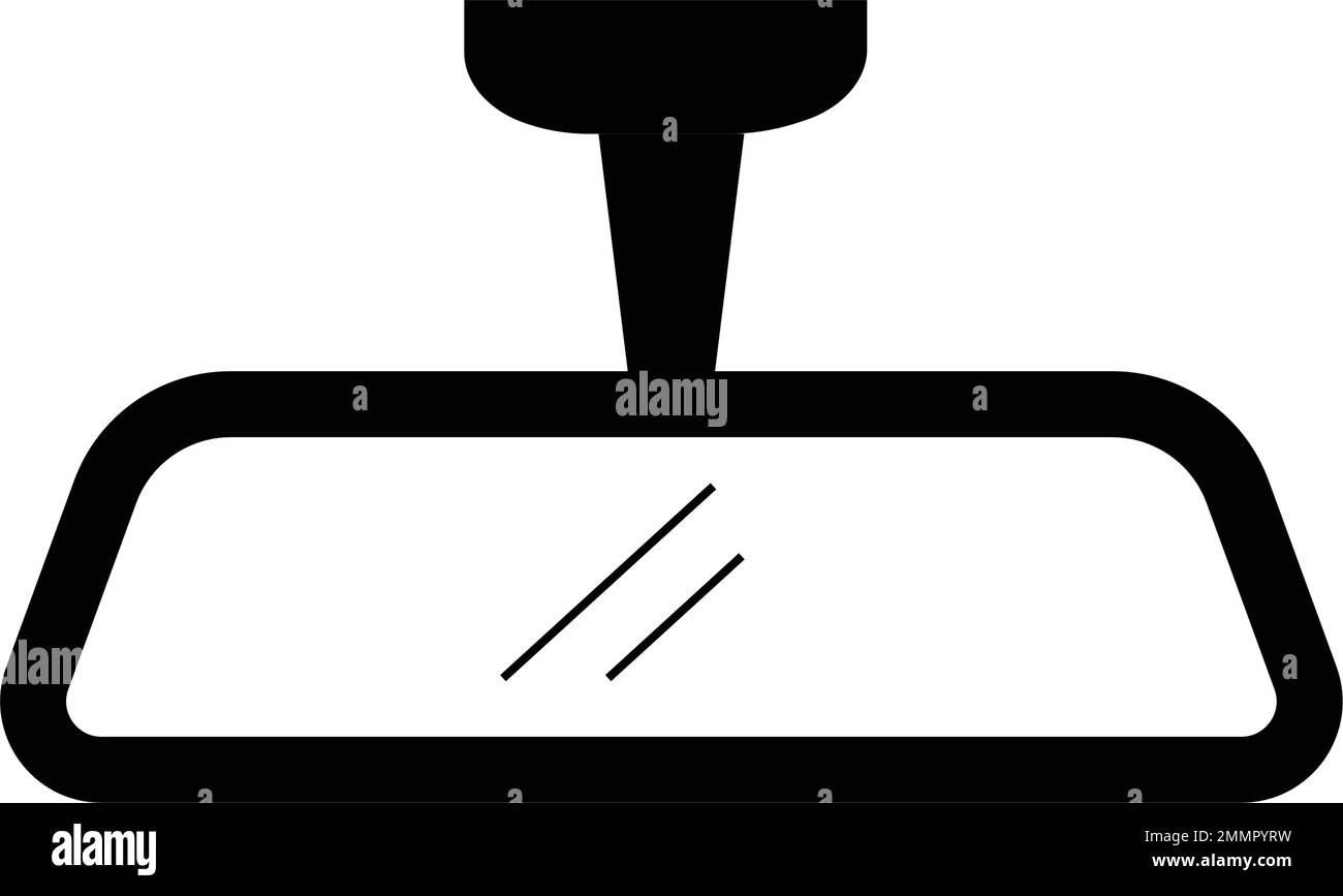 icono de espejo de coche retrovisor en marco negro aislado en diseño de ilustración de fondo blanco Ilustración del Vector