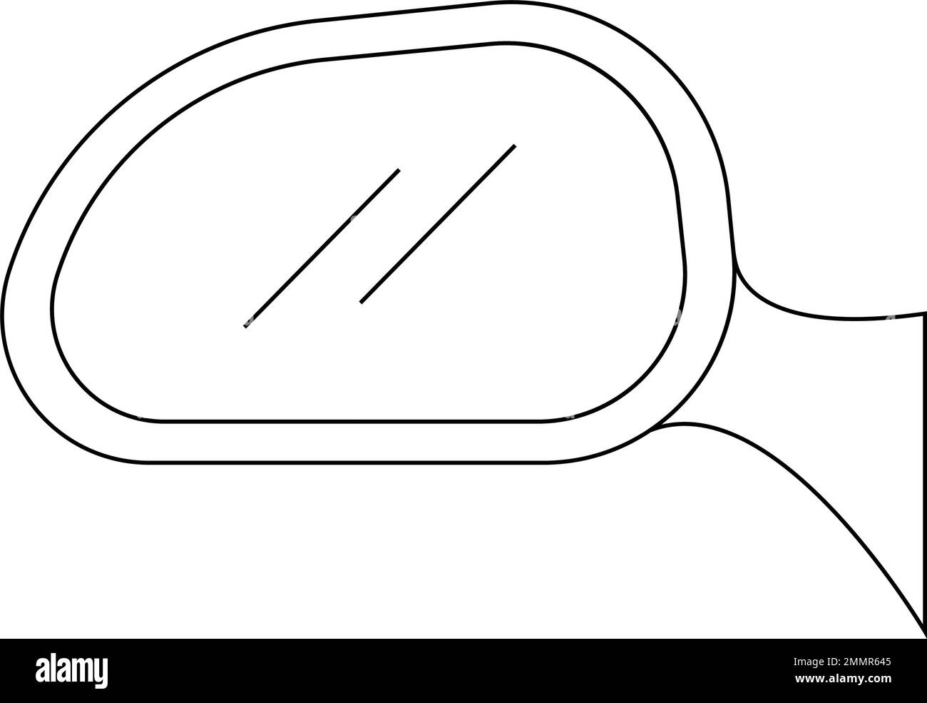 icono de espejo de coche retrovisor en marco negro aislado en diseño de ilustración de fondo blanco Ilustración del Vector