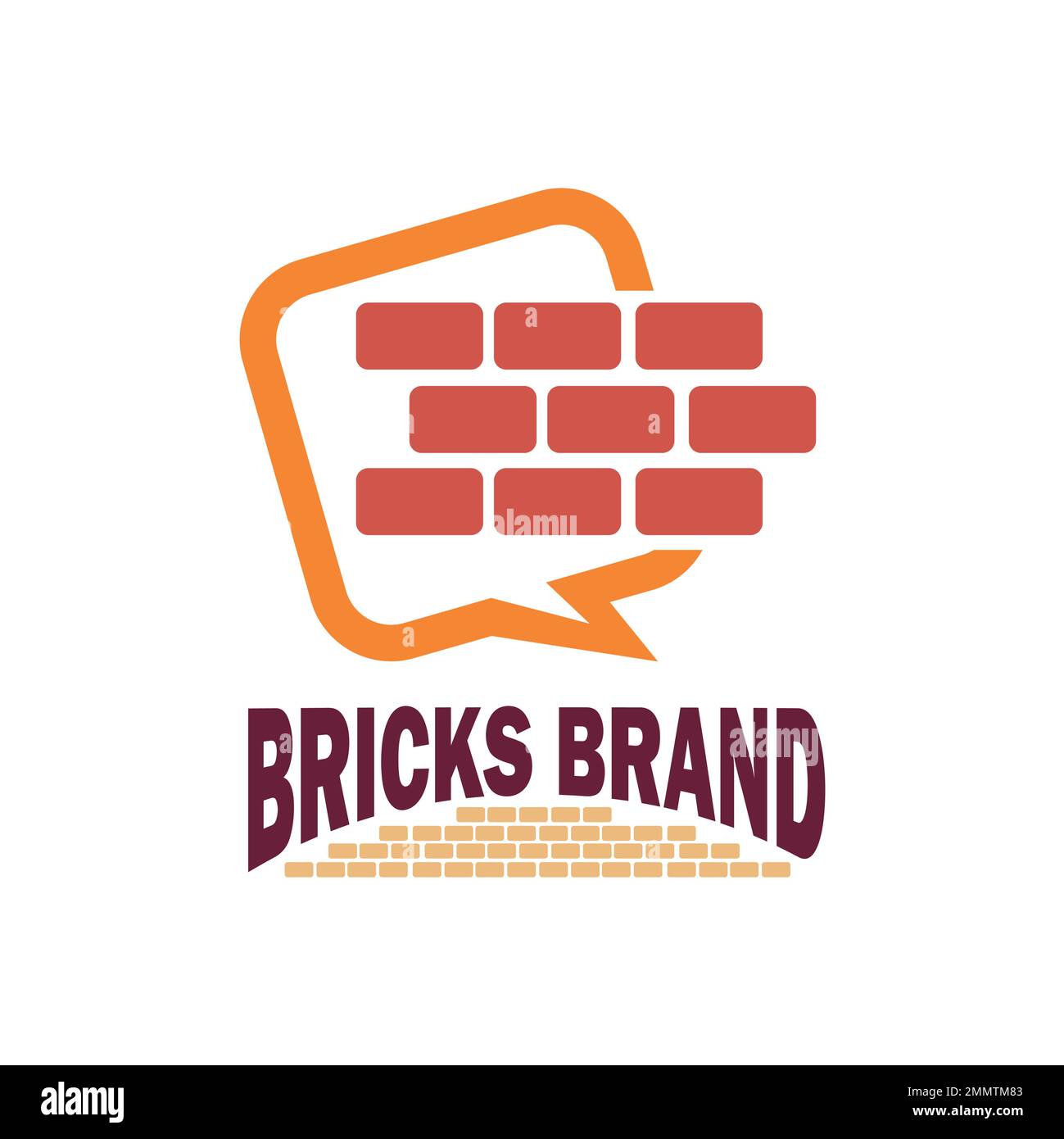 Brick Company Logo Vector Sign ilustración en fondo blanco aislado