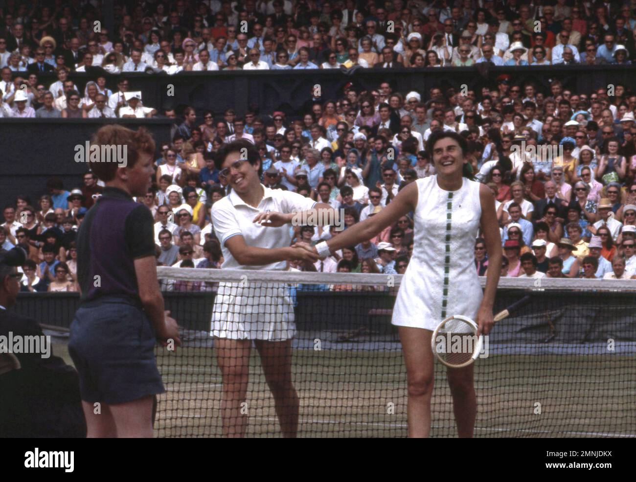 USA's Billie Jean King, left, winner, and Australia's Judy Tegart