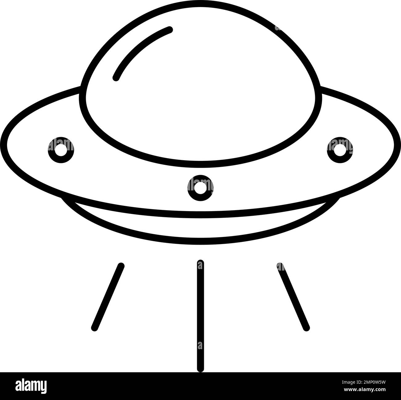 Simple icono UFO. Icono de platillo volador. Vector editable. Ilustración del Vector