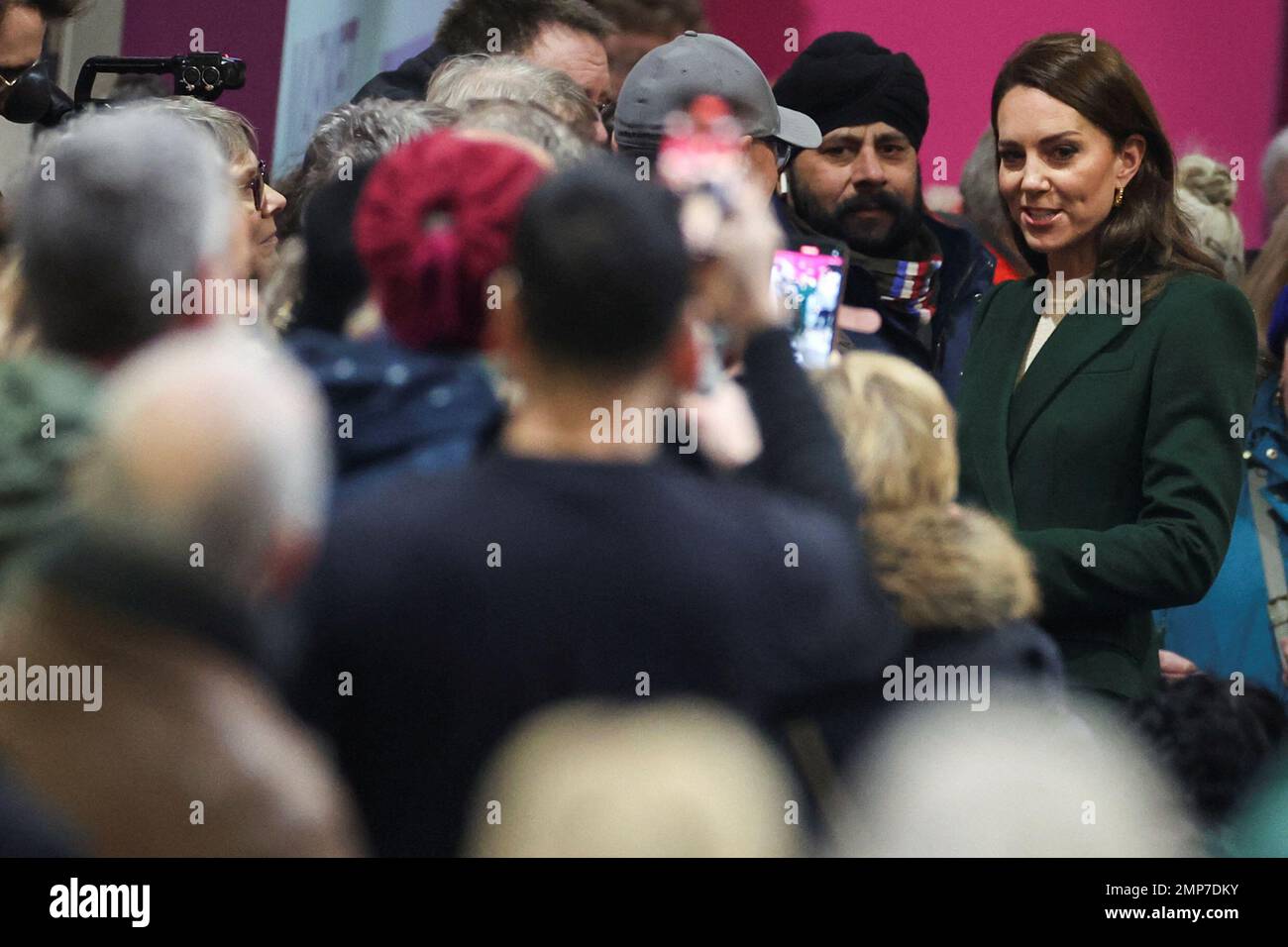 Catherine, princesa de Gales, visita Kirkgate Market para lanzar la campaña 'Shaping Us', en Leeds, Gran Bretaña, el 31 de enero de 2023. REUTERS/Phil Noble Foto de stock