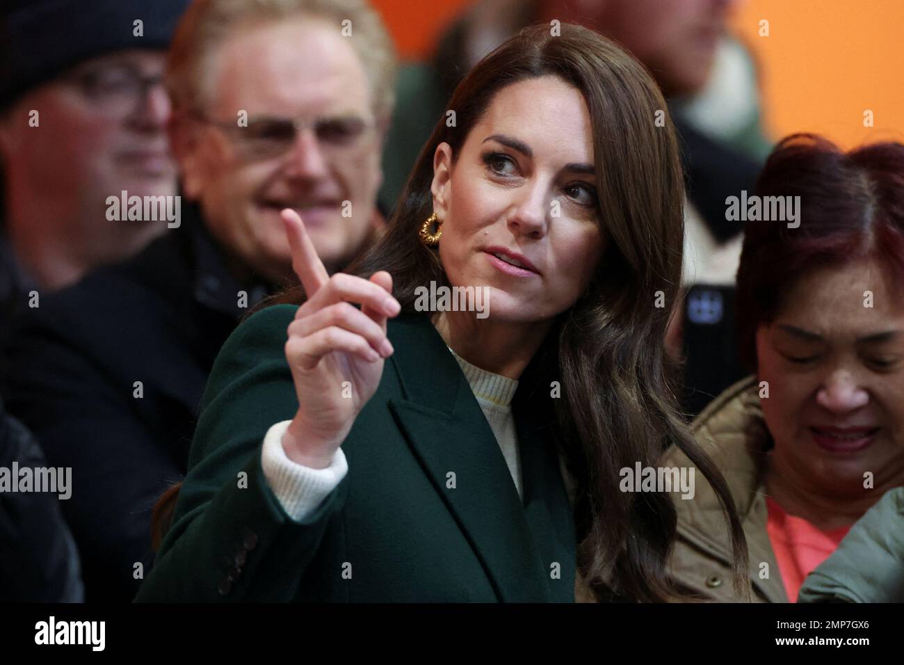 Catherine, princesa de Gales, visita Kirkgate Market para lanzar la campaña 'Shaping Us', en Leeds, Gran Bretaña, el 31 de enero de 2023. REUTERS/Phil Noble Foto de stock