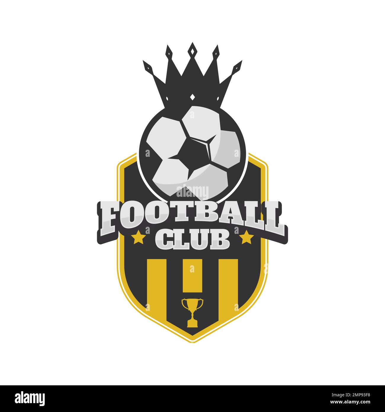 Fútbol o club de fútbol logo insignia vector imagen. Fútbol o club de fútbol Logo Creador de plantilla para el equipo de deportes Vector Ilustración del Vector