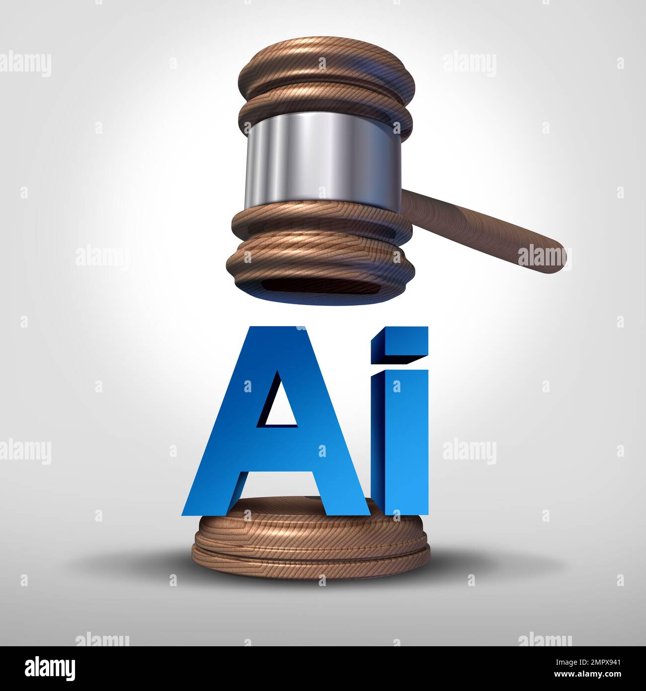 Las leyes de Inteligencia Artificial como regulación tecnológica para la IA como cuestiones legales y éticas para las implicaciones de derechos de autor y propiedad intelectual Foto de stock