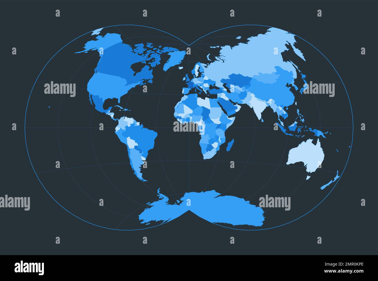 Mapa Del Mundo Proyección De Van Der Grinten Iv Ilustración Del Mundo Futurista Para Su 0034