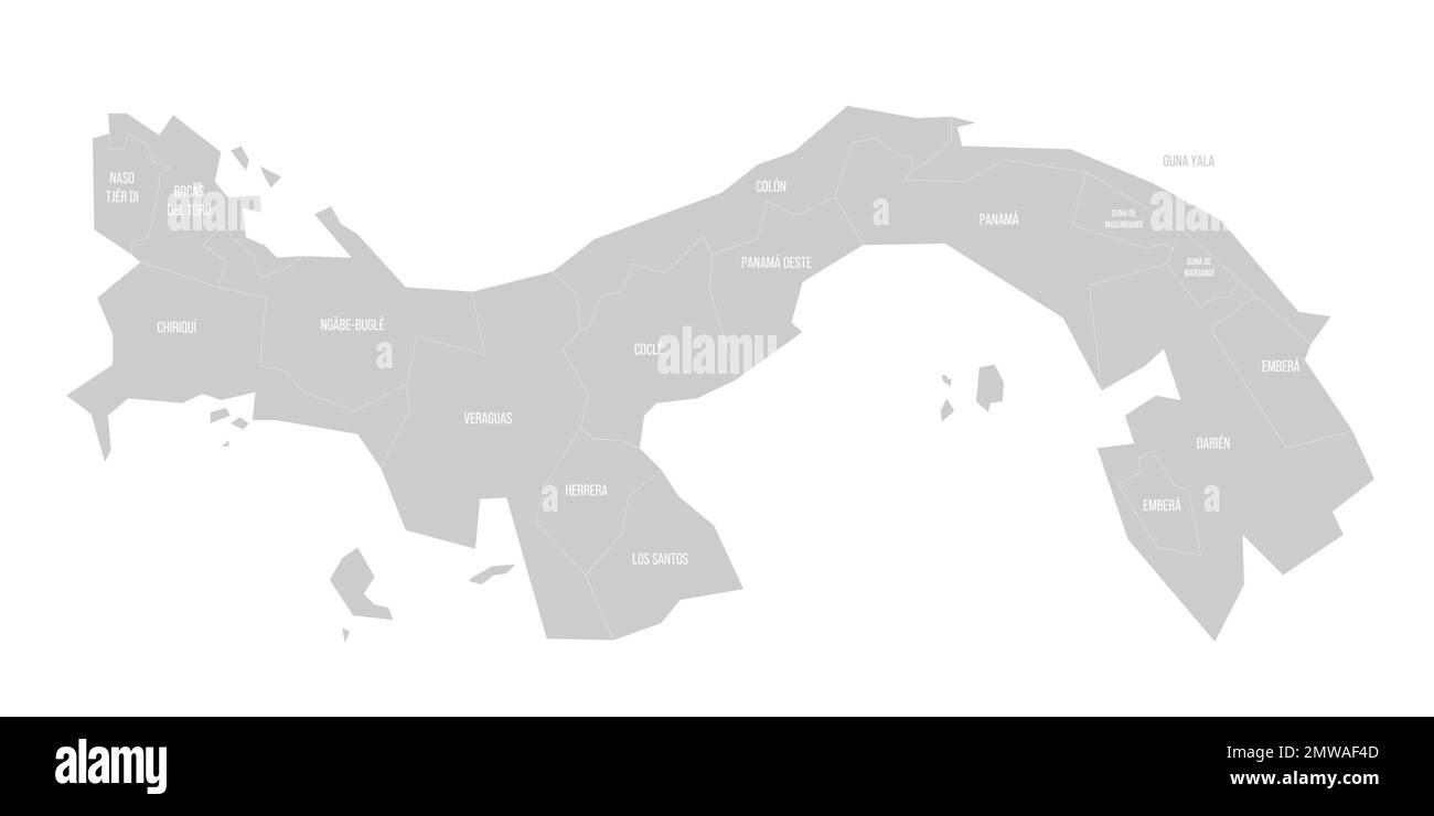 Mapa división política de panamá Imágenes de stock en blanco y negro
