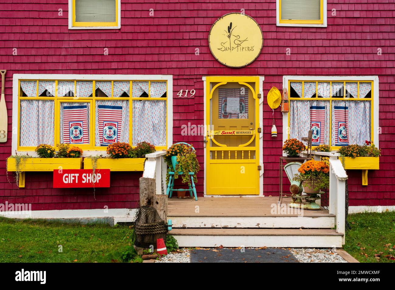 Una casa de estilo colonial cerca de St. Martins, New Brunswick, Canadá. Foto de stock