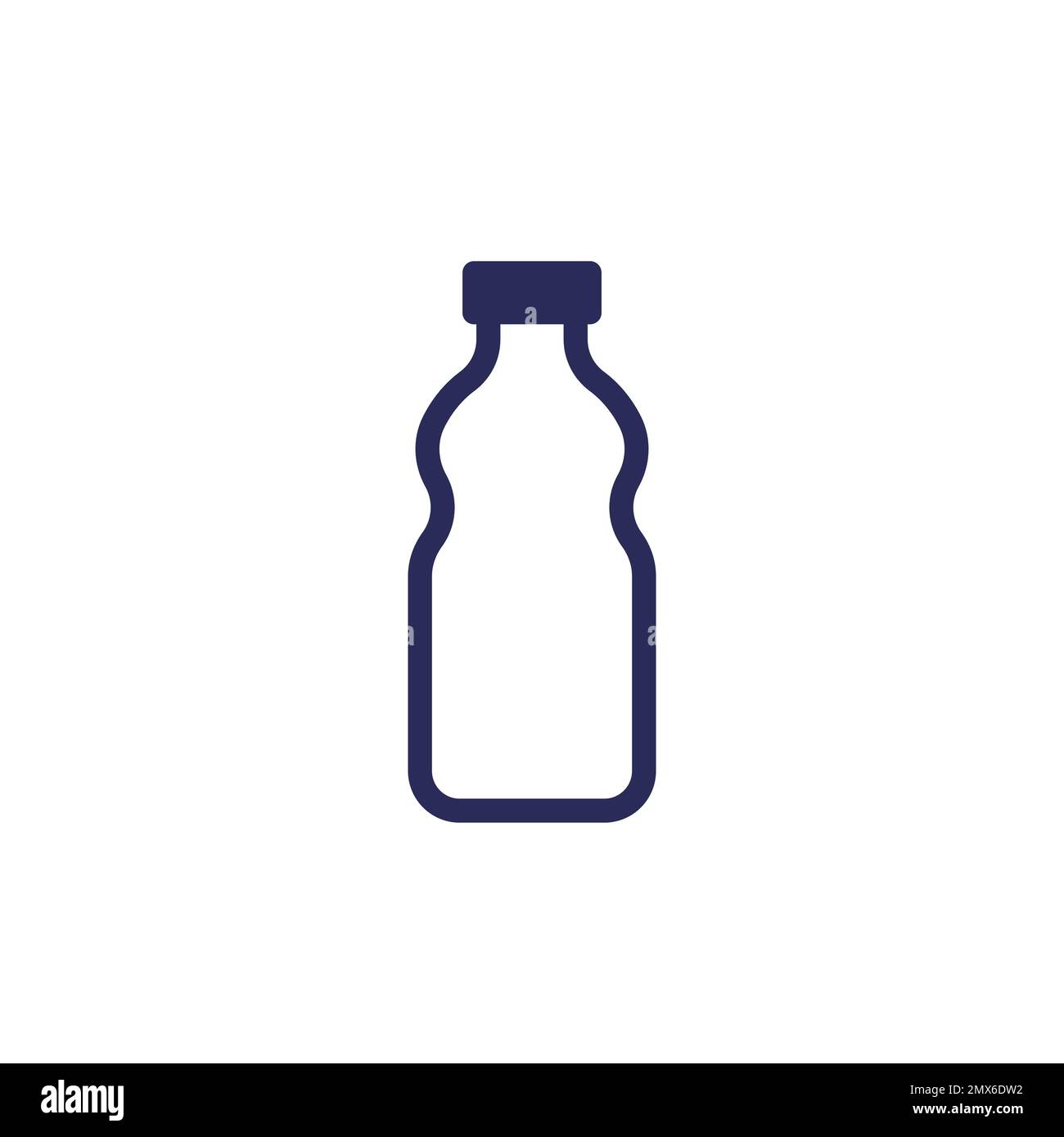 icono de botella de plástico en blanco Ilustración del Vector