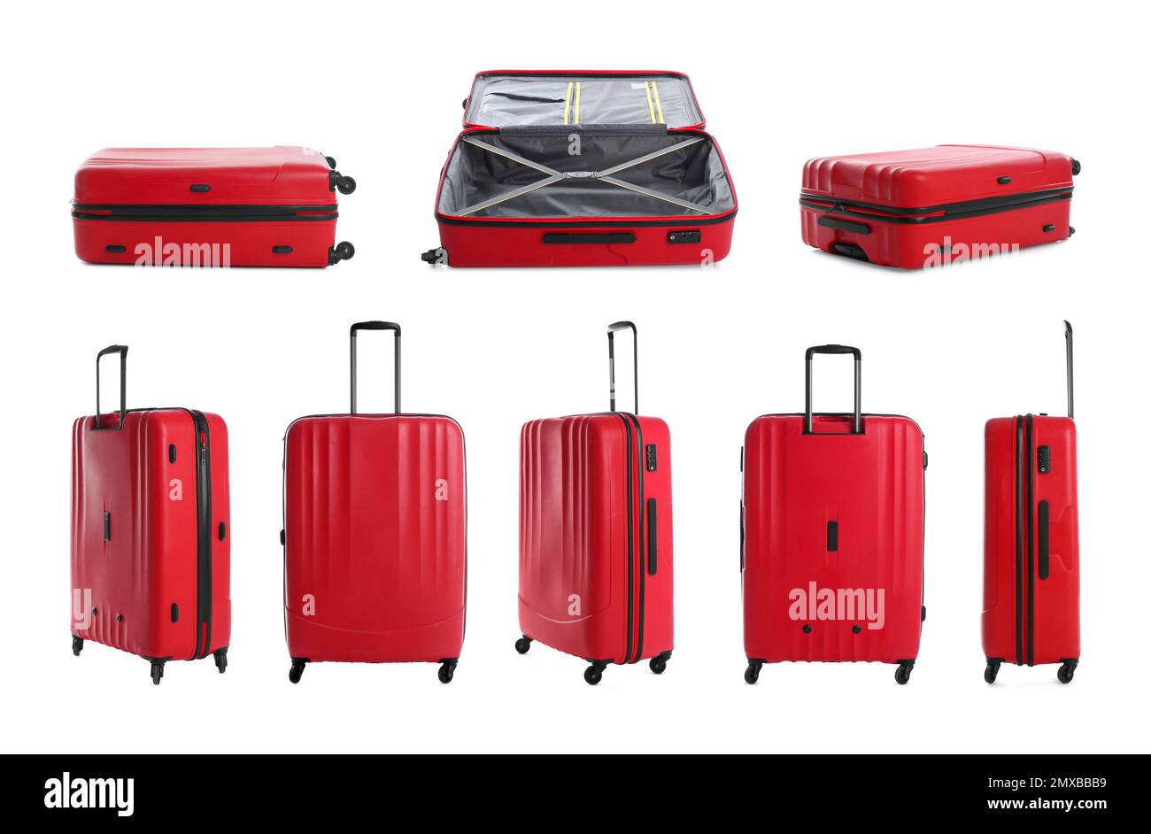 Gran montón de maletas, maletas, bolsos y mochilas aislados Fotografía de  stock - Alamy