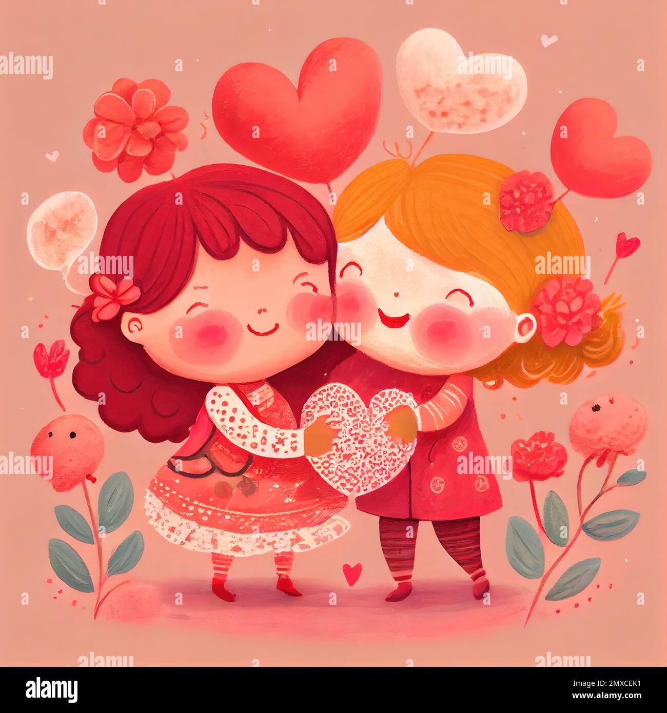 Generativa Ai ilustración de un adorable y entrañable personaje de dibujos animados para el Día de San Valentín, amor, corazones, flores, romance, feliz, alegre, alegre Fotografía de stock - Alamy Generativa Ai ilustración de un adorable y entrañable personaje de dibujos animados para el Día de San Valentín, amor, corazones, flores, romance, feliz, alegre, alegre Fotografía de stock - Alamy