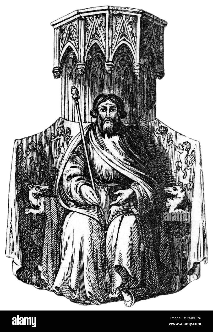A cargo de Owain Glyndwr. Retrato del líder independentista galés, Owain ap Gruffydd (c. 1354 – c. 1415), Foto de stock