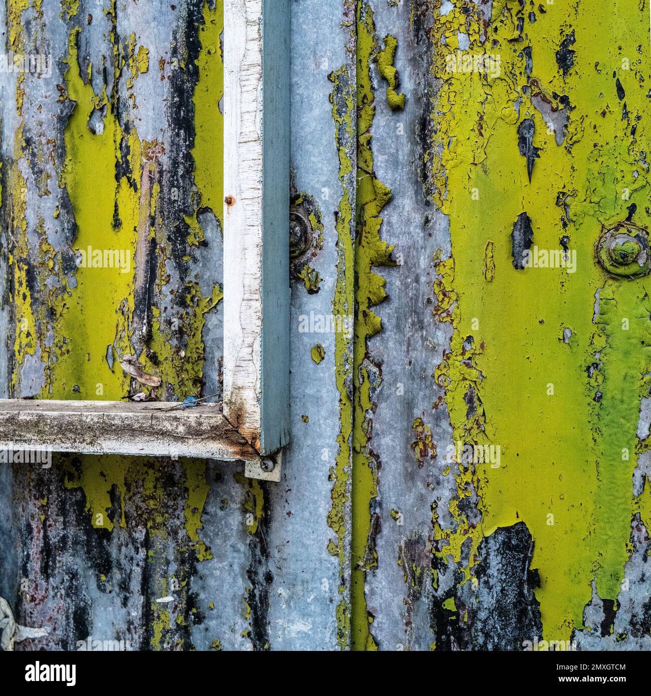 Revestimiento de chapa metálica de aluminio corrugado con incrustaciones de  color oxidado Fotografía de stock - Alamy