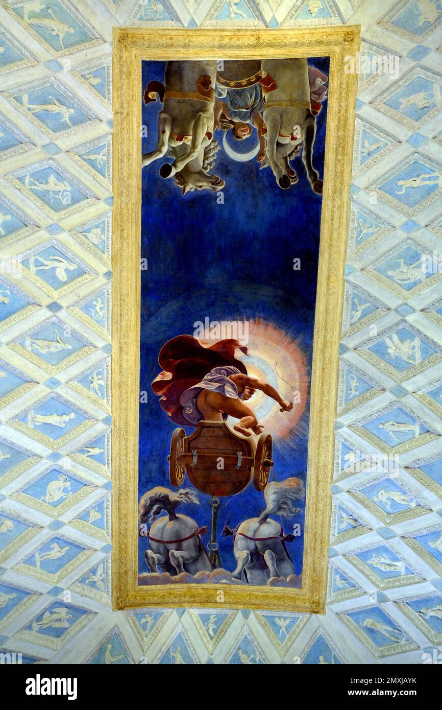 La Camera del Sole e della Luna en el Palazzo Te en Mantua Italia Foto de stock