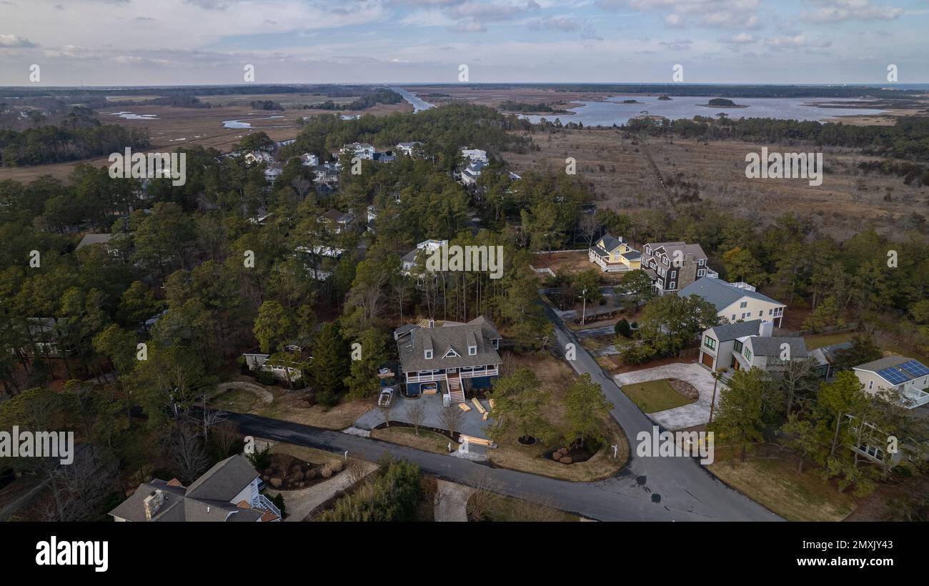 Rehoboth, Estados Unidos de América. 01st de febrero de 2023. Vista aérea  del presidente de los Estados Unidos Joe Biden's, comunidad de casas de  vacaciones Rehoboth Beach, miércoles. 01 de febrero de