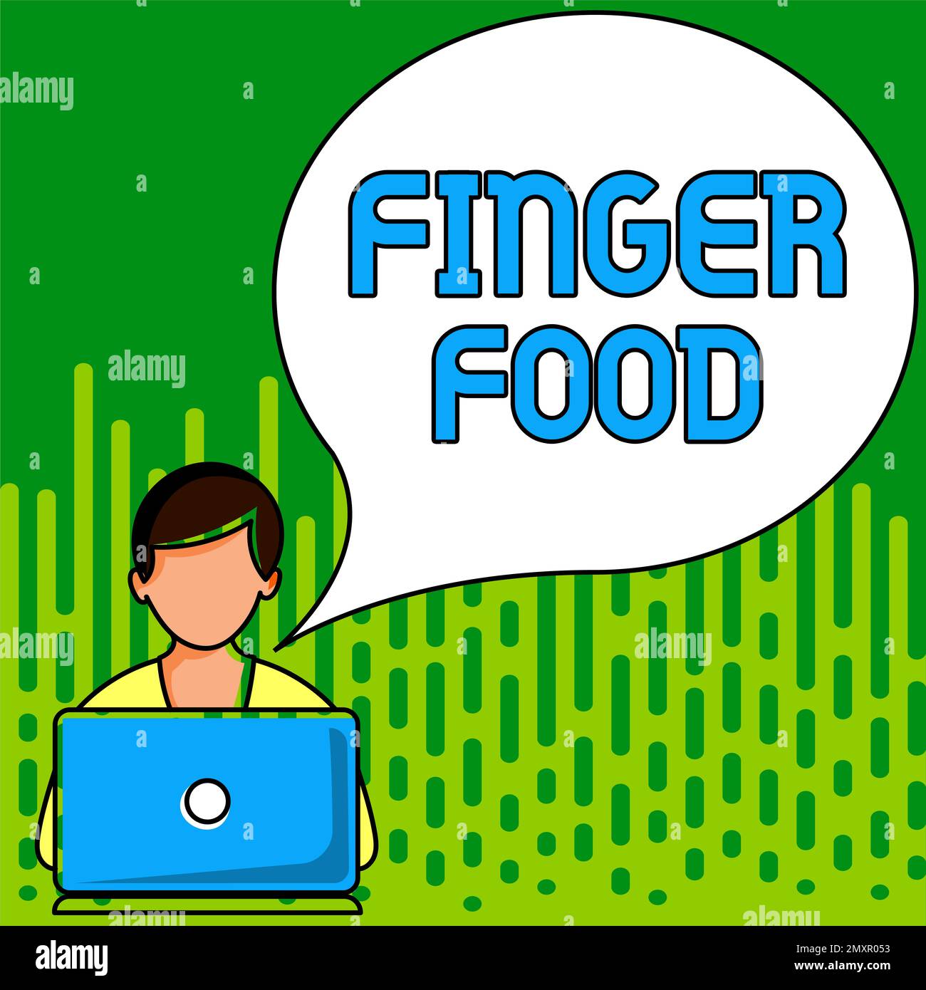 Text caption Presentando Finger Food, concepto que significa productos y  digestivos que se deben sostener con los dedos para comer Fotografía de  stock - Alamy