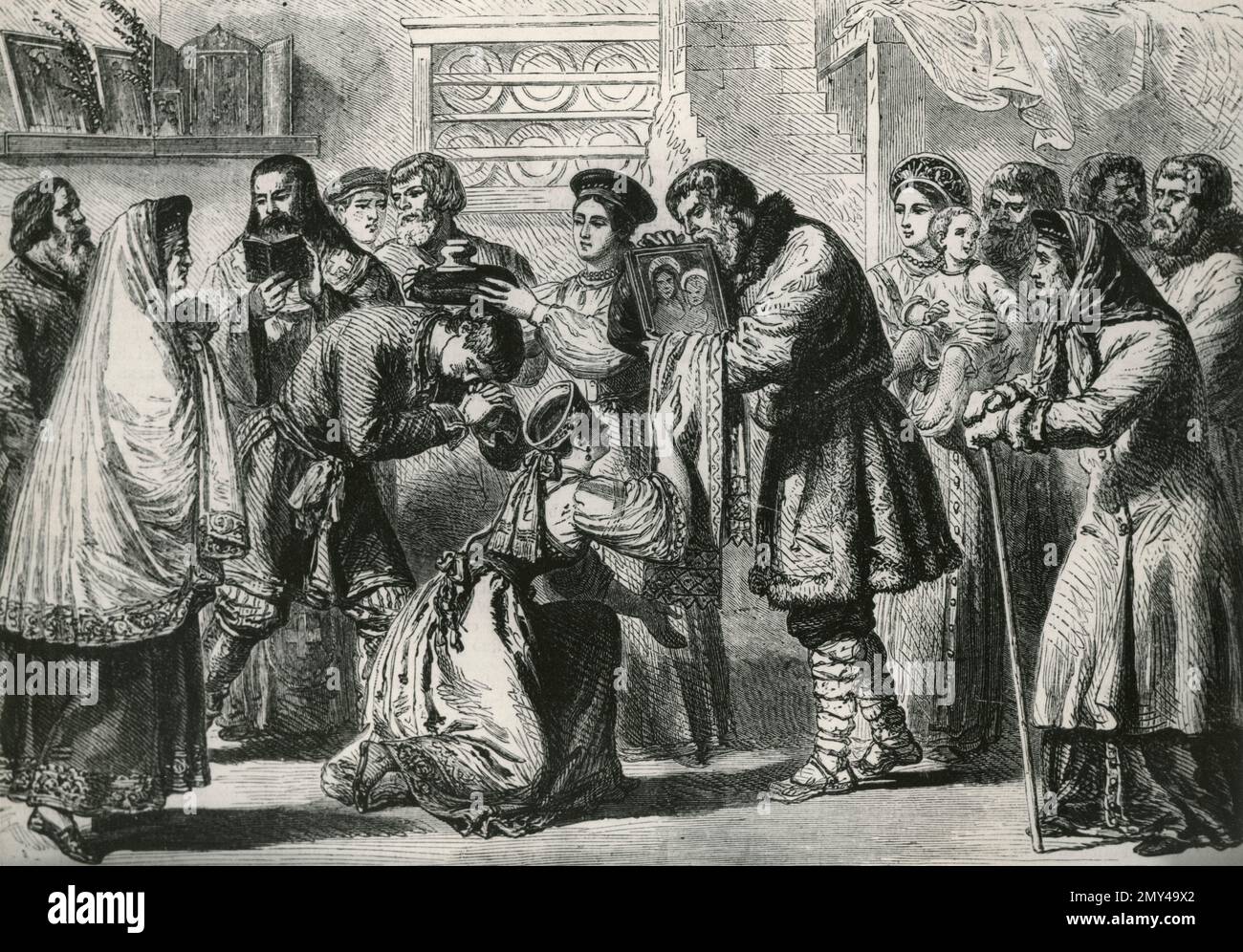 Imagen de un merriage ruso, 1800s, ilustración Foto de stock