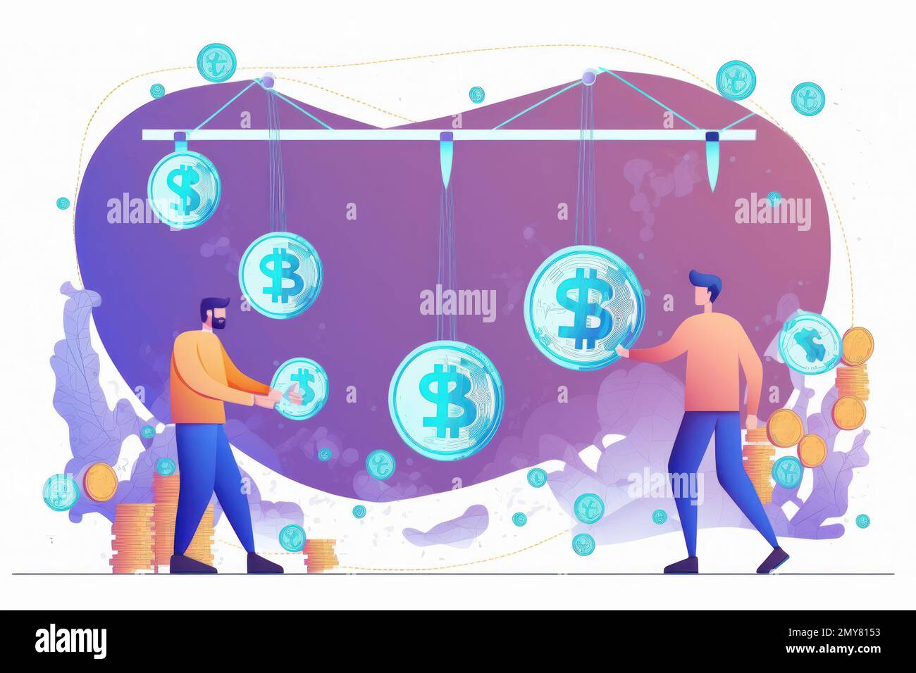 Una ilustración de intercambio de criptomonedas es una representación