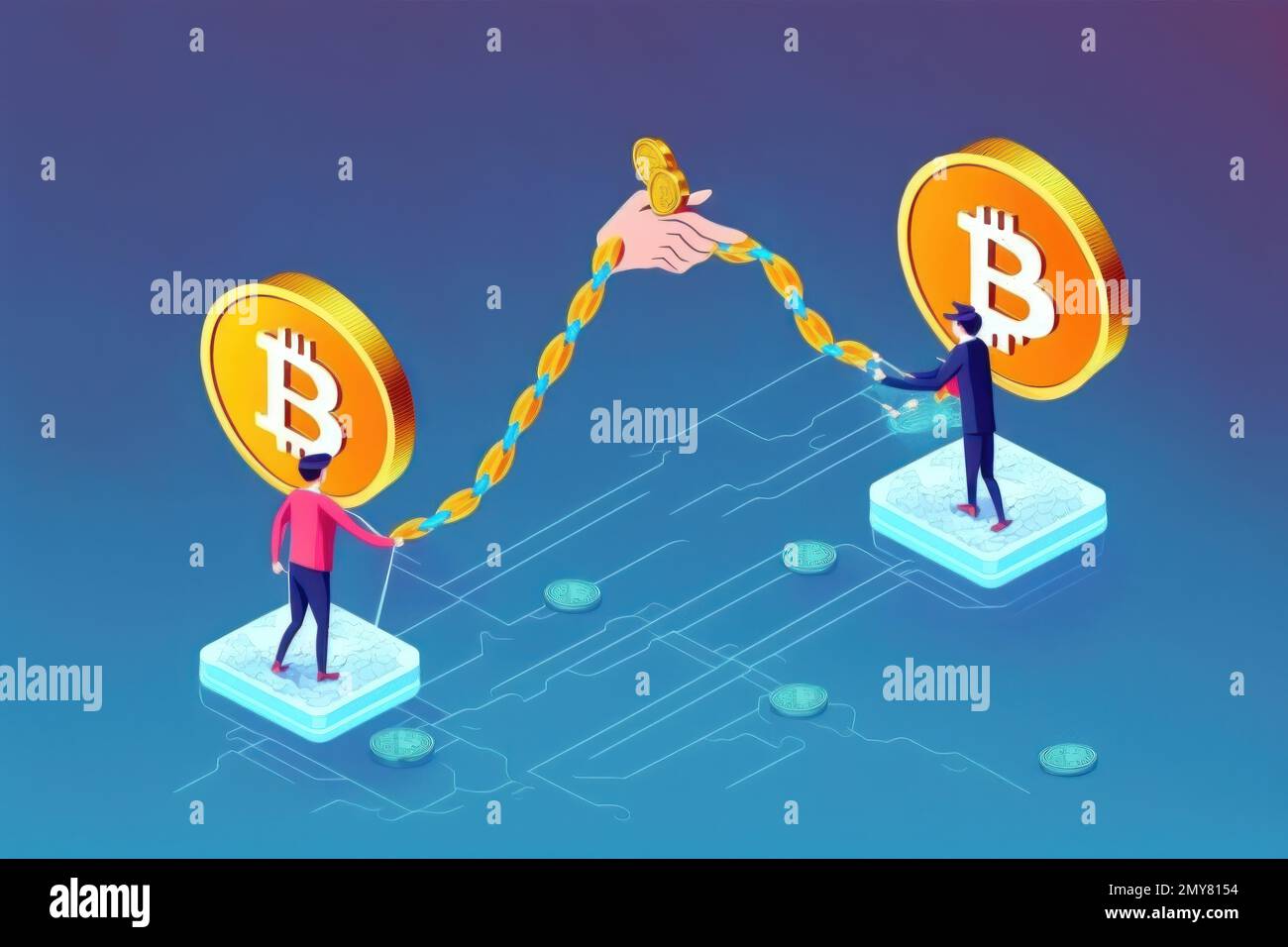 Una ilustración de intercambio de criptomonedas es una representación