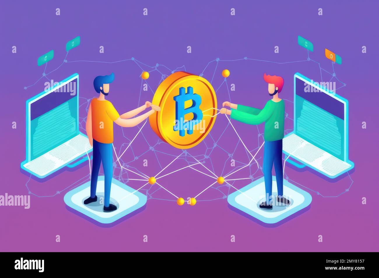 Una ilustración de intercambio de criptomonedas es una representación