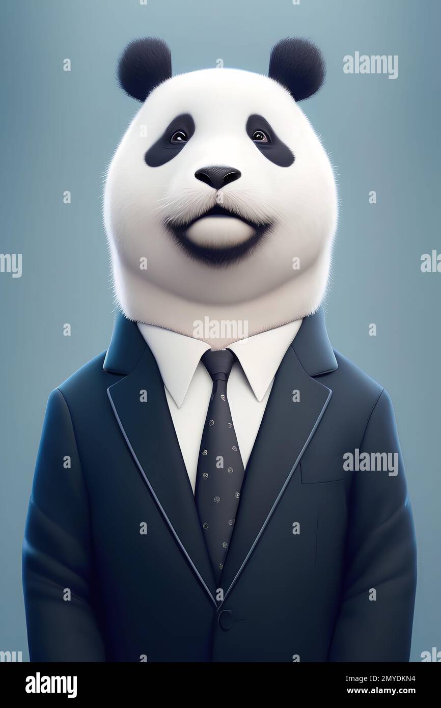 Una ilustración generada por IA de un oso panda en un traje de hombre de  negocios Fotografía de stock - Alamy