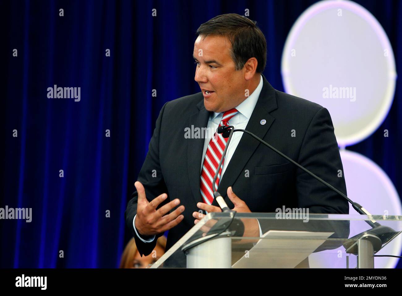 Columbus Ohio Mayor Andrew Ginther speaks speaks during a celebration