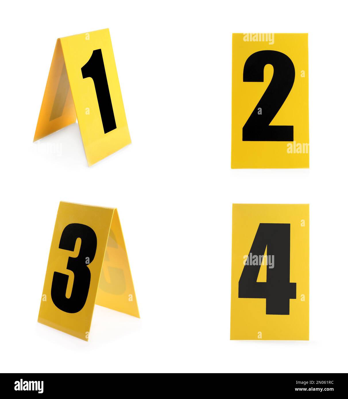 Investigación de la escena del crimen. Conjunto de marcadores de