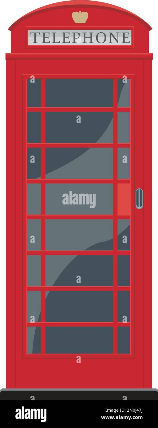Ilustración de vector de cabina de teléfono rojo de Londres aislado en fondo blanco Ilustración del Vector